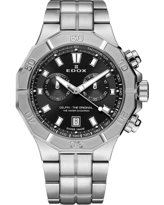 EDOX Delfin The Original Chronograph Silver Stainless Steel Bracelet