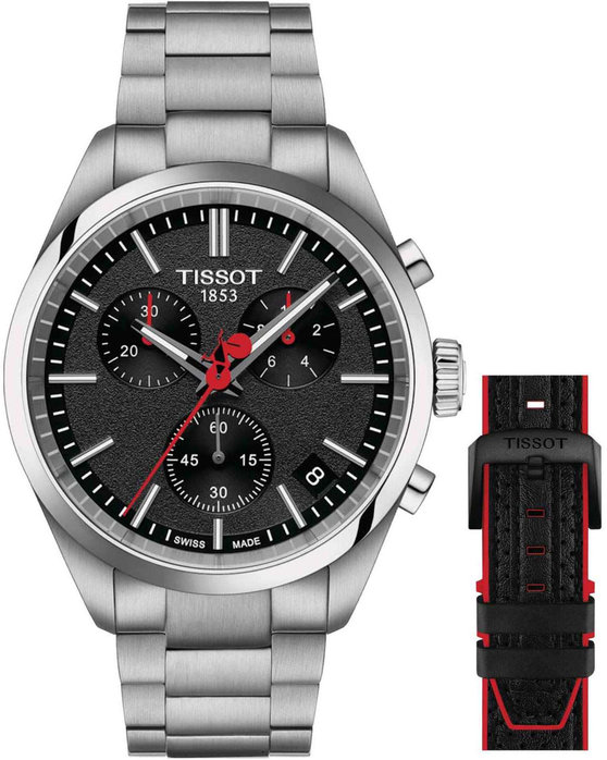 TISSOT PR100 La Vuelta Chronograph Silver Stainless Steel Bracelet Special Edition Gift Set