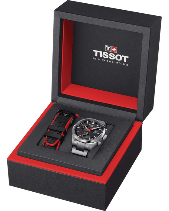 TISSOT PR100 La Vuelta Chronograph Silver Stainless Steel Bracelet Special Edition Gift Set