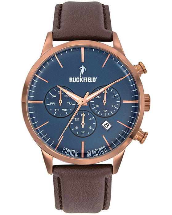 RUCKFIELD Dual Time Brown Leather Strap