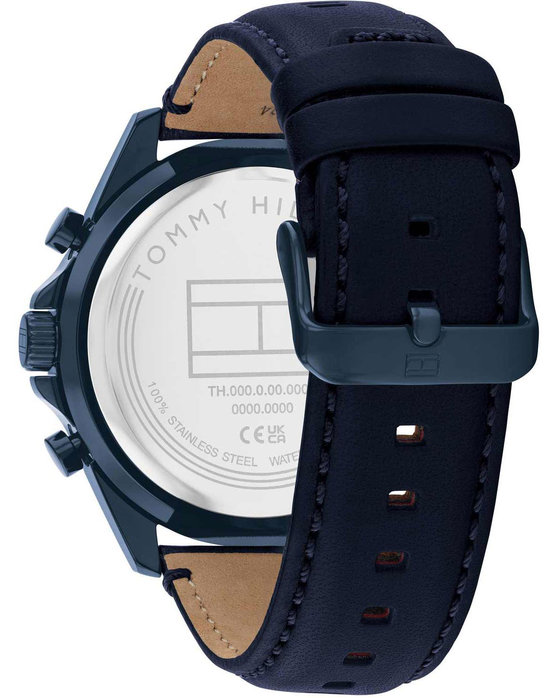 TOMMY HILFIGER Sport Blue Leather Strap