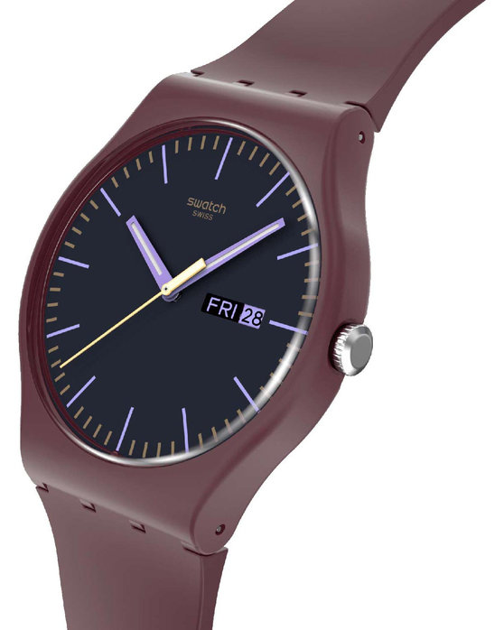 SWATCH Essentials Burgundy Berry Bordeaux Biosourced Strap