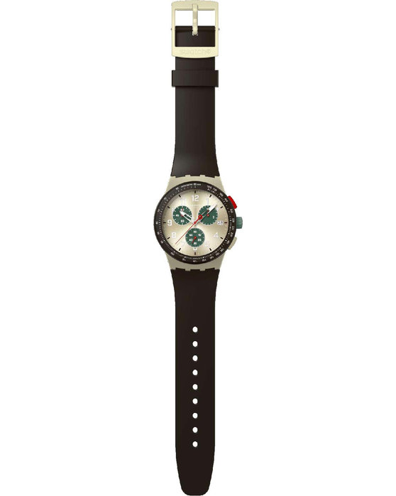 SWATCH Essentials Obsidian Ink Chronograph Black Silicone Strap