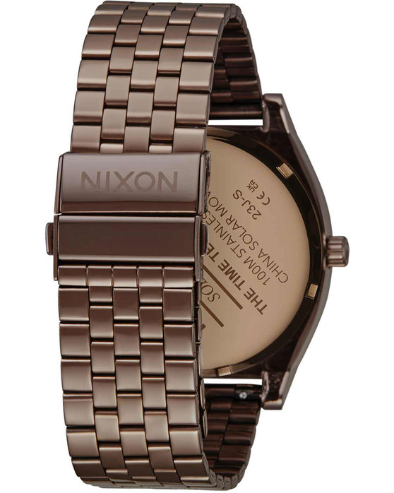 NIXON Time Teller Solar Brown Stainless Steel Bracelet