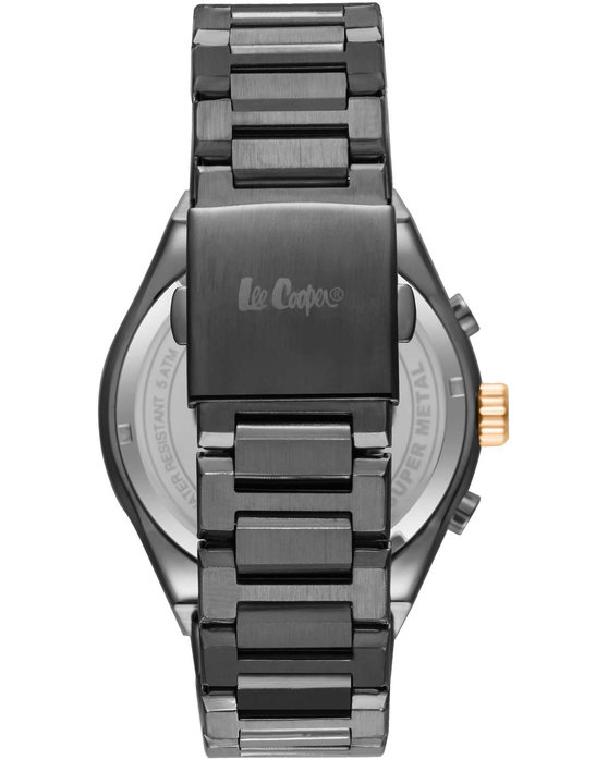 LEE COOPER Dual Time Black Metallic Bracelet