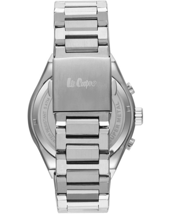 LEE COOPER Dual Time Silver Metallic Bracelet