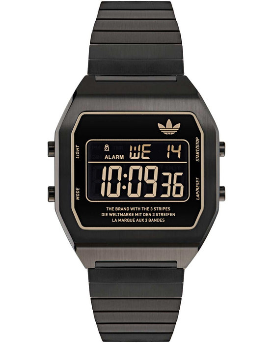 ADIDAS ORIGINALS Digital Two Chronograph Black Stainless Steel Bracelet