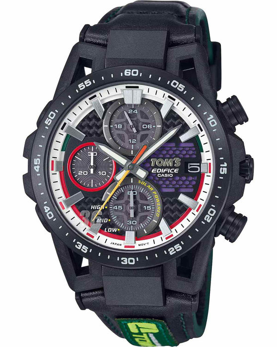 CASIO Edifice 50th Anniversary Solar Chronograph Two Tone Leather Strap