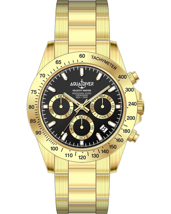 AQUADIVER Velocity Master Chronograph Gold Stainless Steel Bracelet