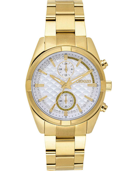 BREEZE Starlight Swarovski Chronograph Gold Stainless Steel Bracelet