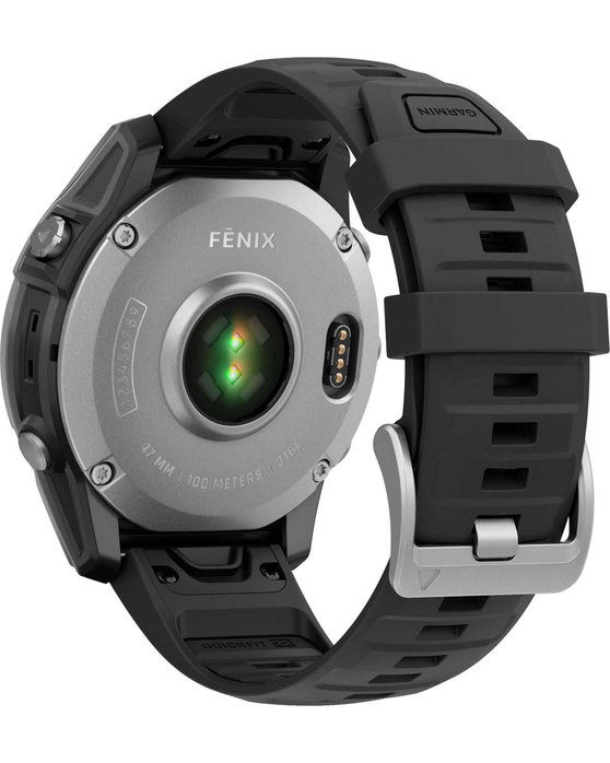 GARMIN Fenix E 47mm Silver with Black Silicone Strap