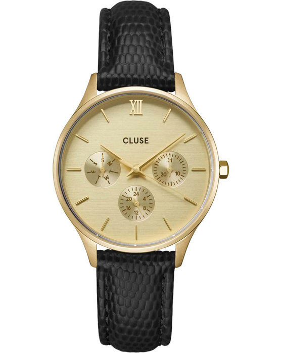 CLUSE Minuit Black Leather Strap