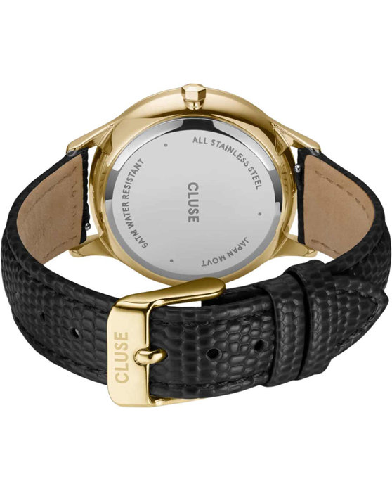 CLUSE Minuit Black Leather Strap