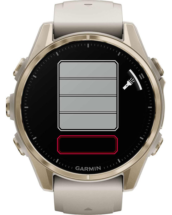 GARMIN Fenix 8 43mm AMOLED Sapphire Soft Gold with Fog Gray Silicone Band