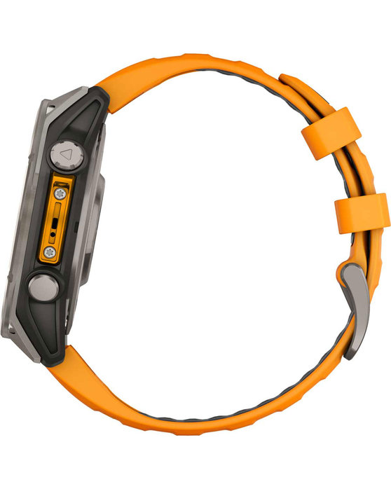 GARMIN Fenix 8 47mm AMOLED Sapphire Titanium with Spark Orange Silicone Band