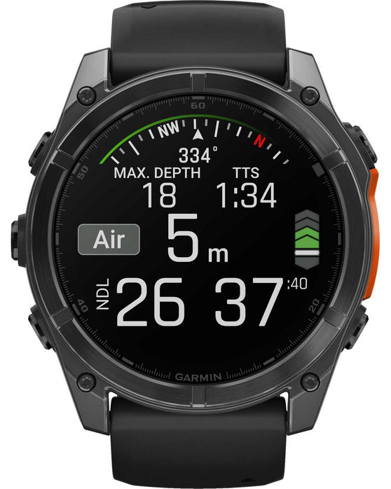 GARMIN Fenix 8 51mm AMOLED Slate Gray with Black Silicone Band