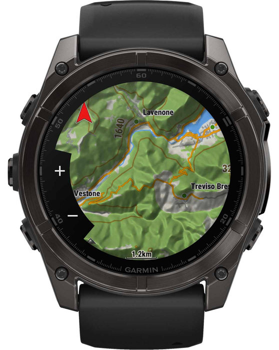 GARMIN Fenix 8 51mm AMOLED Sapphire Titanium Carb Gray with Black Silicone Band