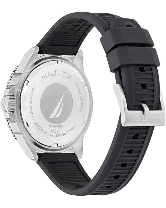 NAUTICA NCT Windrose Black Silicone Strap