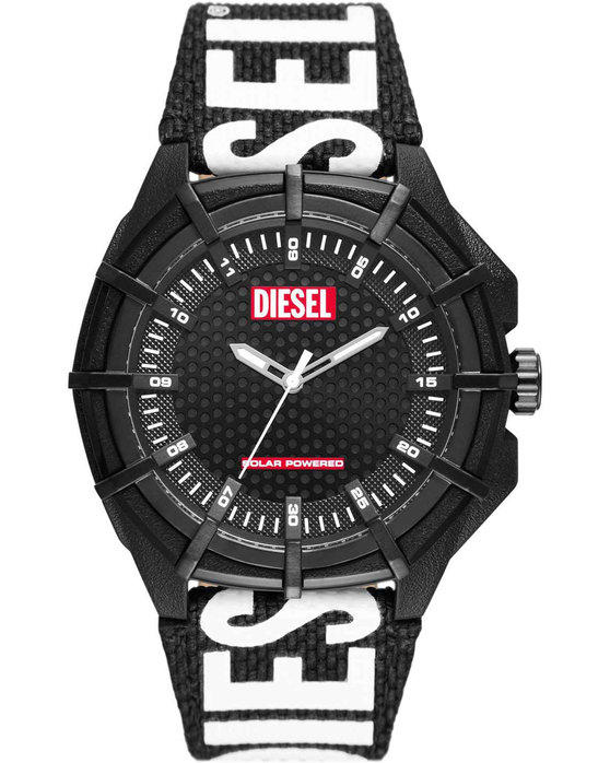 DIESEL Framed Solar Black Fabric Strap