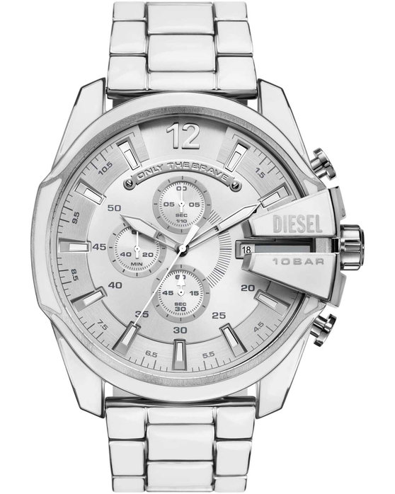 DIESEL Mega Chief Chronograph Silver Stainless Steel Bracelet