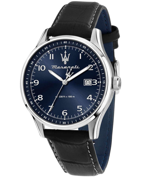 MASERATI Sorpasso Black Leather Strap