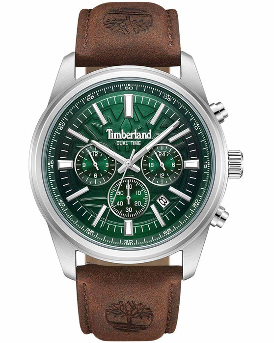 TIMBERLAND Northbridge Dual Time Brown Leather Strap