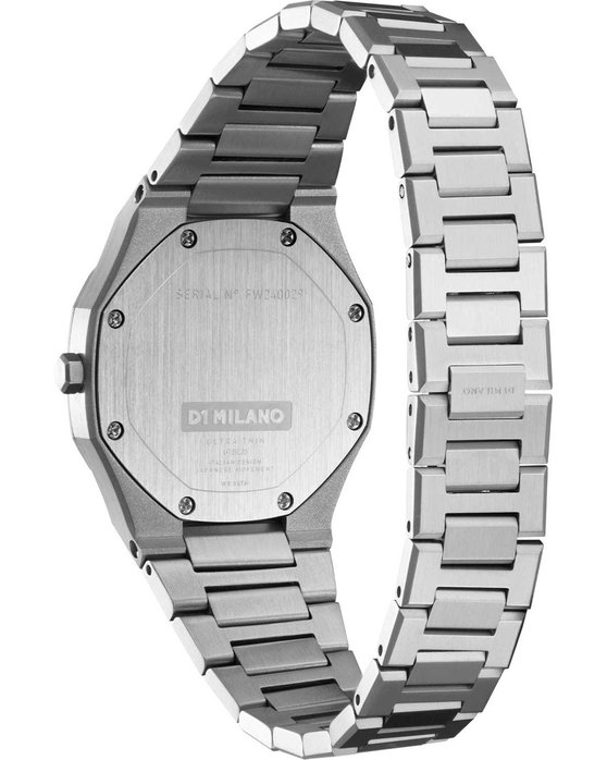 D1 MILANO Ultra Thin Silver Stainless Steel Bracelet