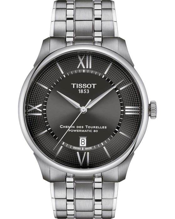 TISSOT T-Classic Chemin Des Tourelles Powermatic 80 Silver Stainless Steel Bracelet