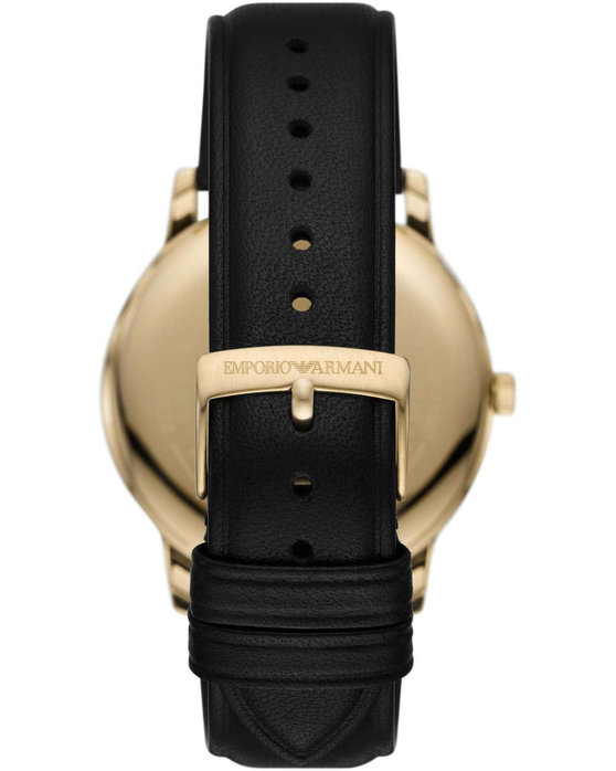 EMPORIO ARMANI Minimalist Black Leather Strap