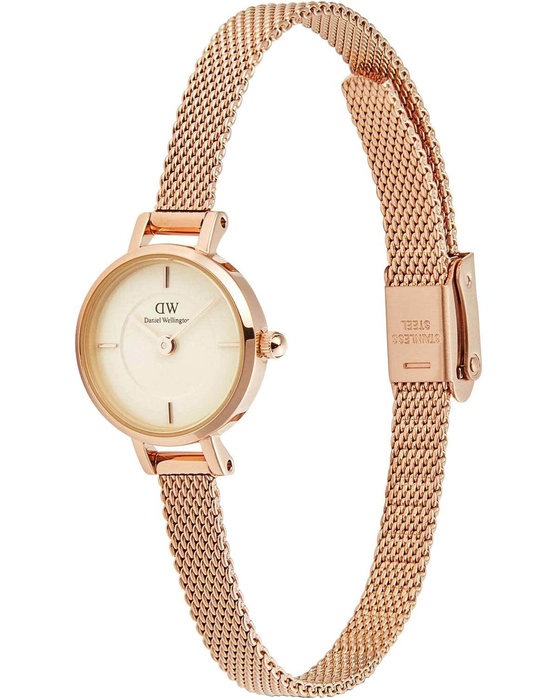 DANIEL WELLINGTON Petite Mini Champagne Melrose Rose Gold Stainless Steel Bracelet 19 mm