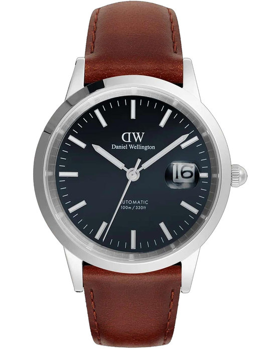 DANIEL WELLINGTON Iconic St Mawes Automatic Brown Leather Strap 40 mm