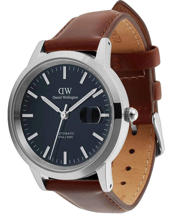 DANIEL WELLINGTON Iconic St Mawes Automatic Brown Leather Strap 40 mm