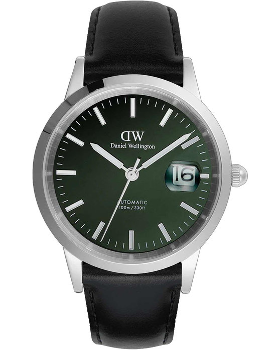 DANIEL WELLINGTON Iconic Sheffield Automatic Black Leather Strap 40 mm