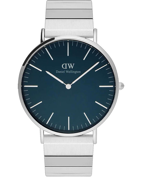 DANIEL WELLINGTON Classic Piano Silver Stainless Steel Bracelet 40 mm