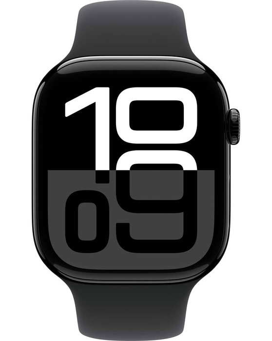 Apple Watch Series 10 GPS 46mm Jet Black Aluminium Case with Black Sport Band (S/M)