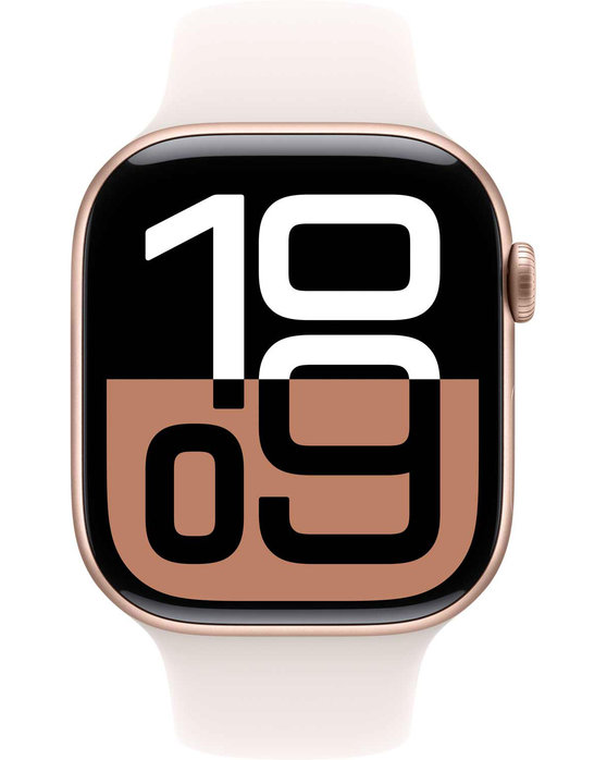 Apple Watch Series 10 GPS 46mm Rose Gold Aluminium Case with Light Blush Sport Band (S/M)