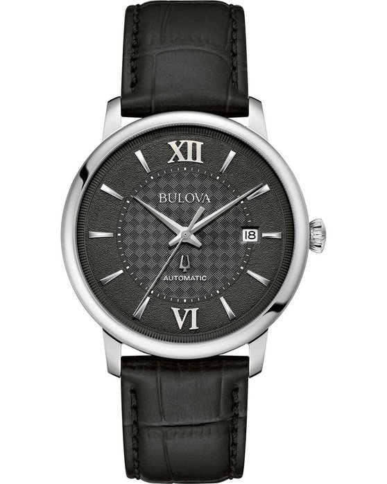 BULOVA Hudson Automatic Black Leather Strap