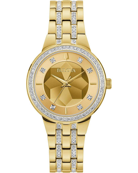 BULOVA Crystal Swarovski Gold Stainless Steel Bracelet