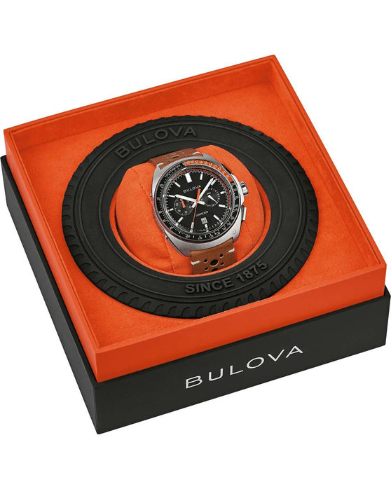 BULOVA Racer Automatic Chronograph Brown Leather Strap