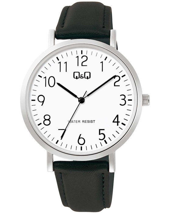 Q&Q Watch Black Leather Strap