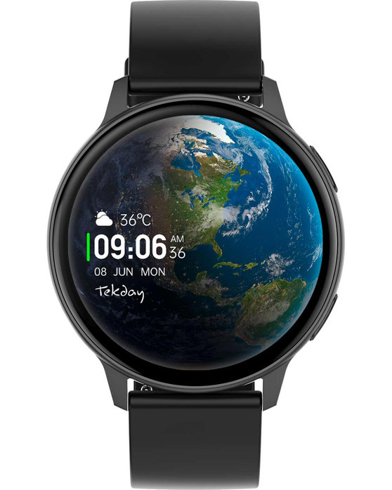 TEKDAY Smartwatch Black Silicone Strap