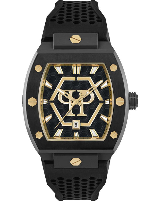 PHILIPP PLEIN The Hexagon Phantom Black Silicone Strap