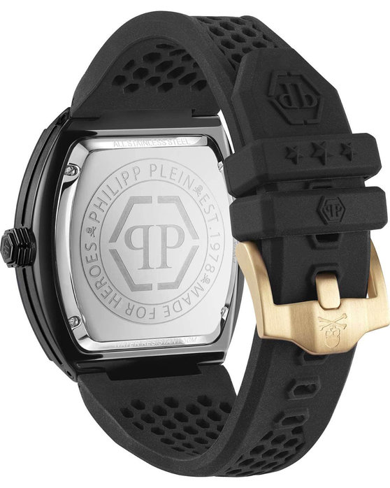 PHILIPP PLEIN The Hexagon Phantom Black Silicone Strap