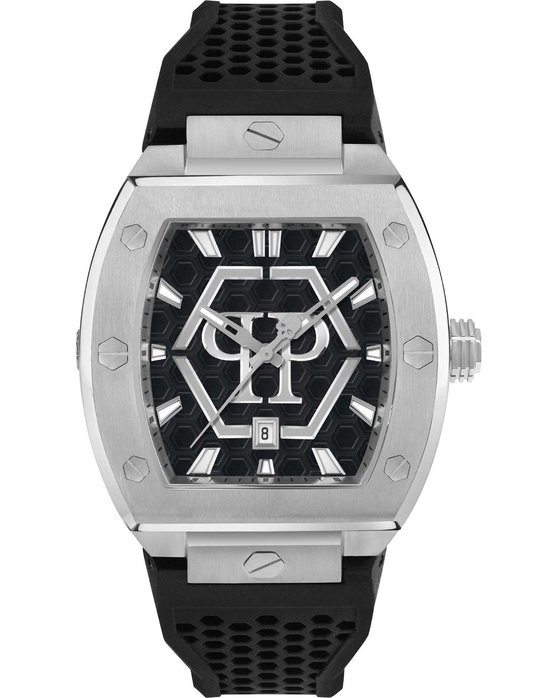 PHILIPP PLEIN The Hexagon Phantom Black Silicone Strap