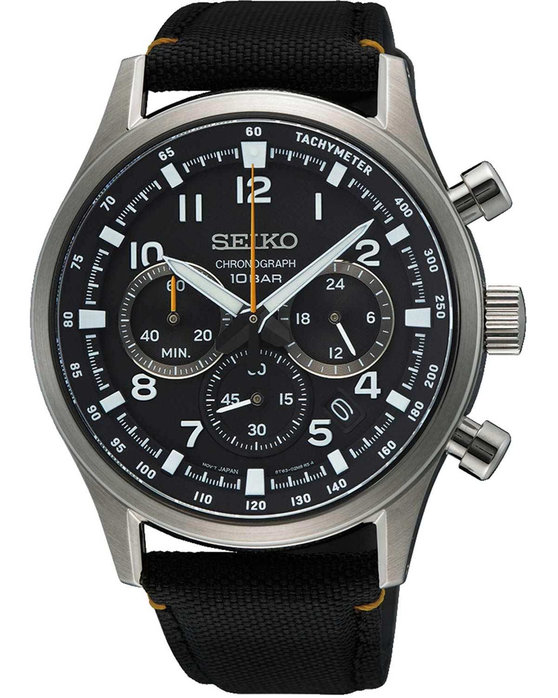 SEIKO Conceptual Chronograph Black Synthetic Strap