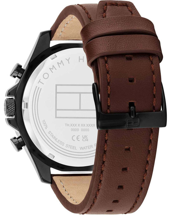 TOMMY HILFIGER Sport Brown Leather Strap