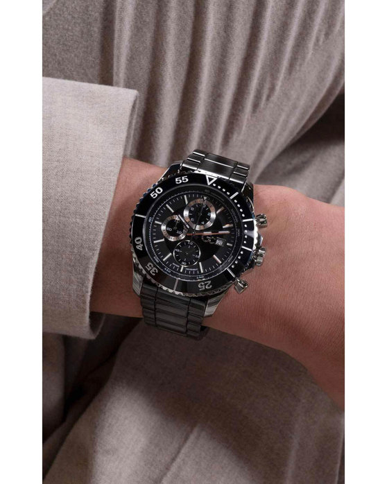 GUESS Collection Speedracer Chronograph Black Ceramic Bracelet