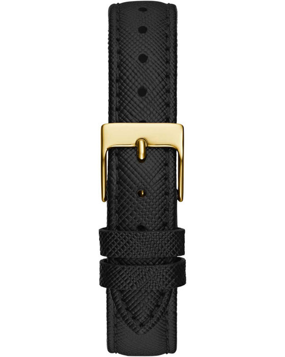 GUESS Enchantment Zircons Black Leather Strap