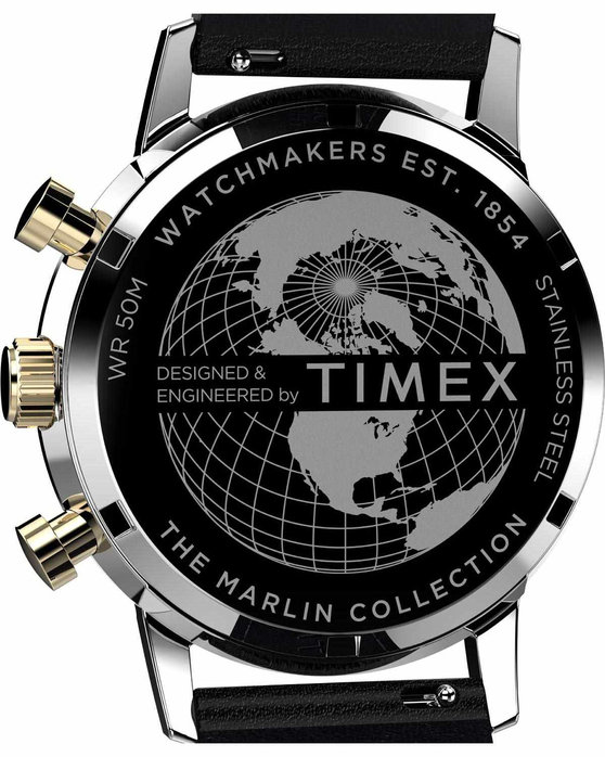 TIMEX Marlin Chronograph Black Leather Strap