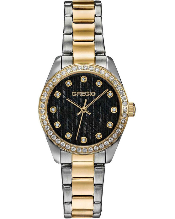 GREGIO Nova Crystals Two Tone Stainless Steel Bracelet